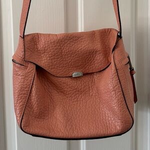 Lodis Peach colored Textured Leather Women's Handbag